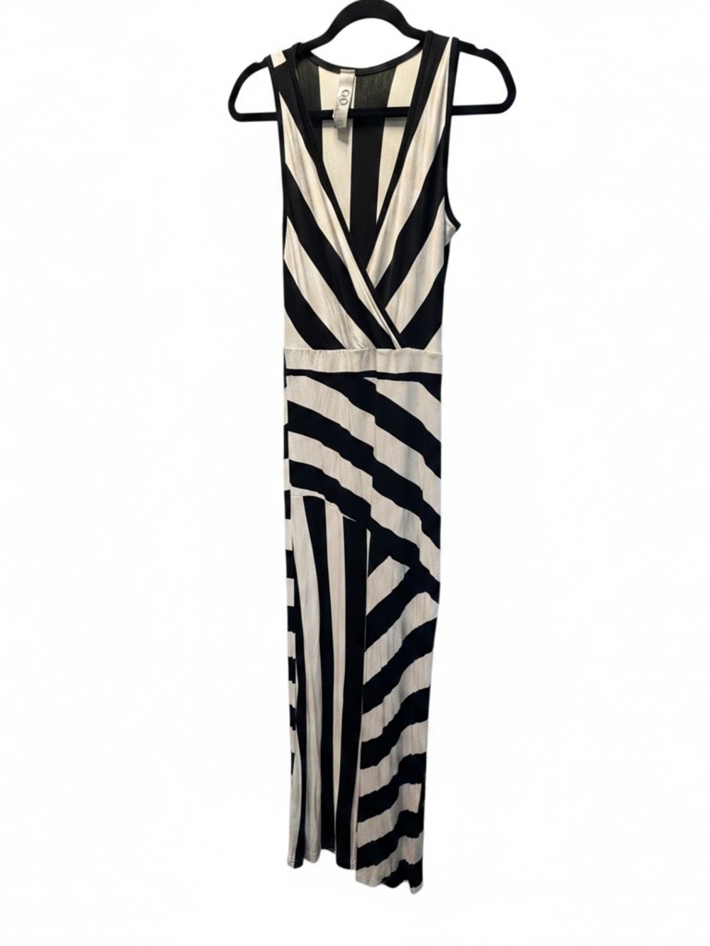 Vacation Ready Maxi Dress | Bold Black White Stripes | Sleeveless Large
